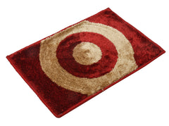 Kuber Industries Circle Design Soft, Lightweigth Velvet Doormat/Floor Mat (Red & Brown), Standard (HS39KUBMART022187)