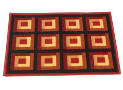 Kuber Industries Checkered Cotton Door Mat - 27" x 18" x 0.39", Maroon (CTKTC0158)