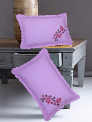 Kuber Industries Embroidery Design 6 Piece Cotton Pillow Cover Set -17"x27" (Pink) Luxury Pillow Covers - CTKTC040285