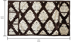 Kuber Industries Flower Design Cotton Fridge Top Cover - Brown, (Model: CTKTC03833)