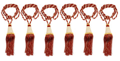 Kuber Industries Beads Beautiful Design Polyester 6 Pieces Curtain Tie Back Tassel Set (Light Brown) CTKTC33544