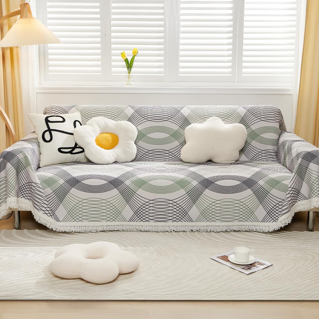 Kuber Industries Decorative Chenille Sofa Throw|Throw for Sofa, Bed & Couch|Ideal for Indoor & Outdoor 70x70 Inches (Multi)