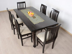 Kuber Industries Embroidered Cotton Table Runner - Cream