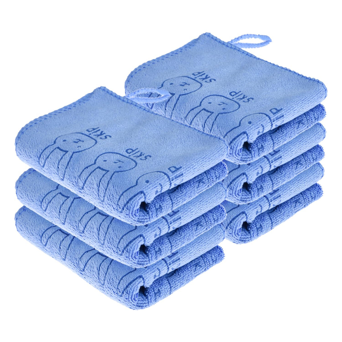 Heart Home Cleaning Towel | Reusable Cleaning Towel for Baby | Duster Towel for Home Cleaning | Skip Cleaning Cloth Towel with Hanging Loop | 30x40 | Pack of 6 | Blue