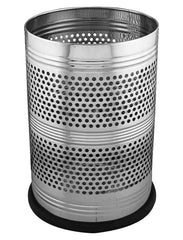 Kuber Industries Perforted Stainless Steel Open Dustbin, 10 Litre- Pack of 2 (Silver)-47KM0771