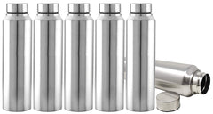 Kuber Industries CTKTC043559 Stainless Steel Water Bottle, 1000ml, 6 Pieces, Silver