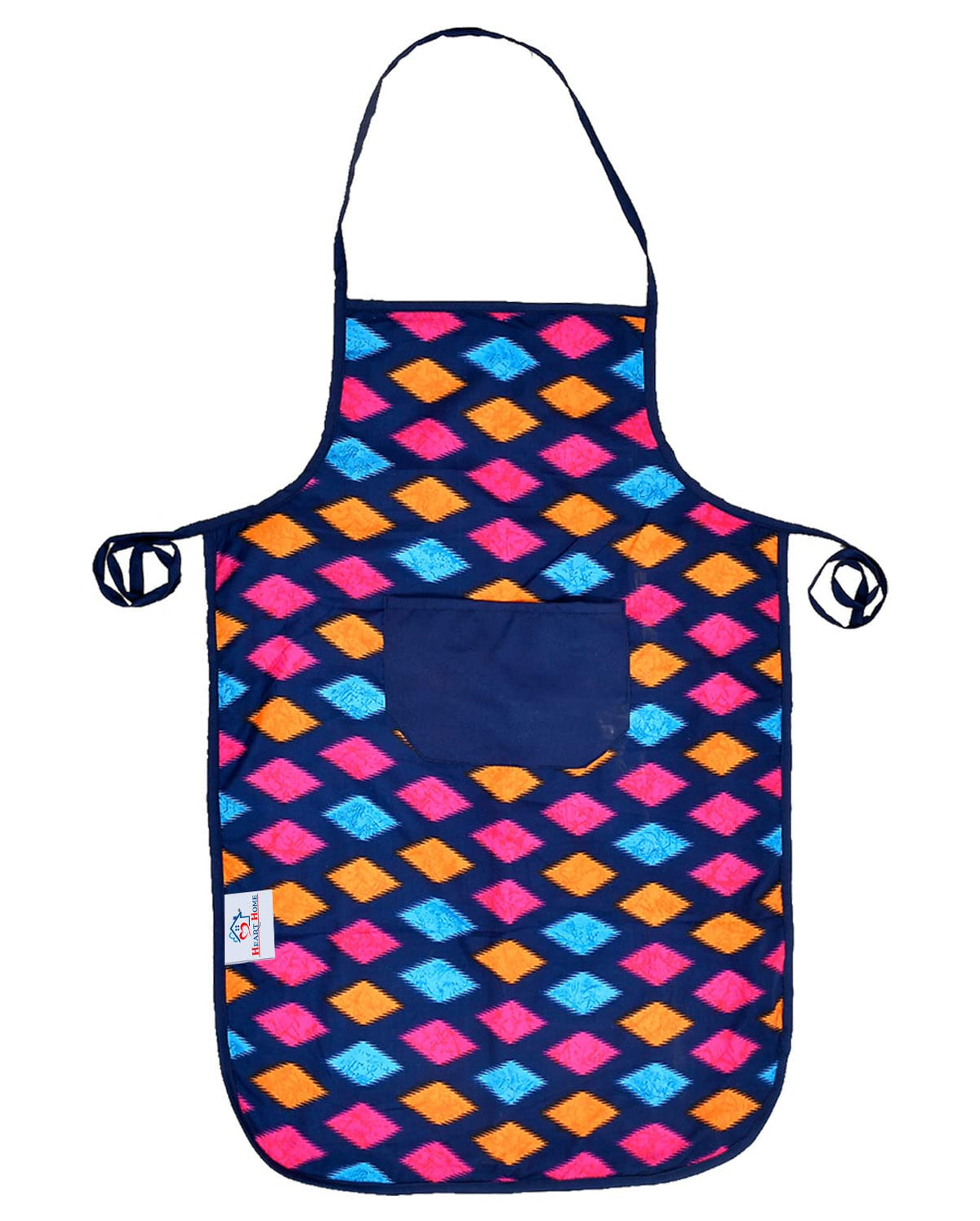 Heart Home Navajo Printed Oil Stain Resistant Cooking Kitchen Apron for Men Women with 1 Front Pocket (Blue)-50HH0730