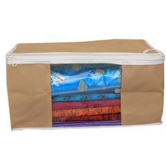 Kuber Industries 15 Piece Non Woven Saree Cover Set, Brown