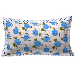 Kuber Industries Flower 2 Piece Cotton Pillow Cover Set with Frill Flange (17" x 26", White)