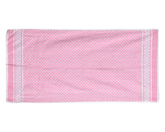 Heart Home Multiuses Dot Printed Soft Cotton Bath Towel, 30"x60"(Pink)