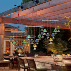 Kuber Industries Decorative Wooden Rajasthani Based Handmade Windchimes with Bells for Home & Balcony Decoration,Pack of 2 (Multicolor)