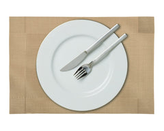 Heart Home Reversible Non-Slip Wipe Clean Heat Resistant PVC Placemats for Dining Table, Set of 4 (Light Brown)-50HH01305