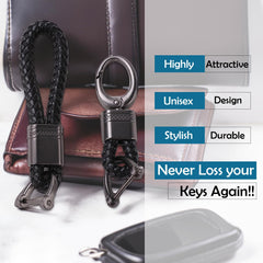 Kuber Industries Keychain/Keyring/Key Tag|Car Key Clip, Key Holder, Key Organizer|Pack of 2 (Black)