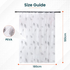 Kuber IndustriesSoft Texture Bath curtain|Natural Drape Waterproof Shower Curtain 6 Feet|White
