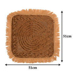 Heart Home Velvet Circle Print Pooja Aasan/Prayer Aasan/Meditation Mat for Home Pack of 3 (Brown) 54HH4134.