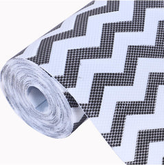Heart Home Shelf Liner | EVA Kitchen Cabinet Shelf Mat | Anti-Slip Bathroom Mat | Fridge Mat | Table Mat | Zig Zag Design Wardrobe Mat | 3 Meter | Pack of 2 | Black