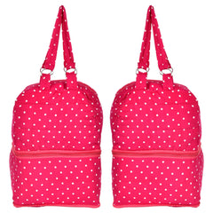 Heart Home Dot Printed Multiuses Hand Bag: Tote Bag: Travel Toiletry Bag for Women/Girls- Pack of 2 (Pink)-50HH01145