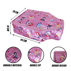 Heart Home Disney Princess Blouse Cover | Satin Digital Blouse Cover | Cloth Organizer for woman | Clothes Storage Bag | Double Zip wardrobe organizers | Pack of 3 | Pink