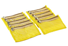 Kuber Industries Fabric Jewellery Box with 10 Transparent Pouches (Yellow)-KUBMART2971