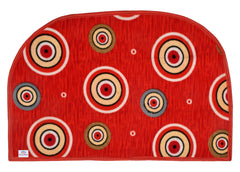 Heart Home D Shape Indoor Outdoor Anti-Slip Rubber Door Mat, 21"x14" (Red)-HS40HEARTH23966