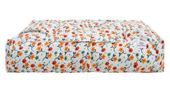 Heart Home Flower Printed Microfiber Square Chair Pad Seat Cushion for Rocking Chair, Office Chair, Dinning Chair, Indoor/Outdoor, 18 * 18 Inch- Pack of 2 (White)