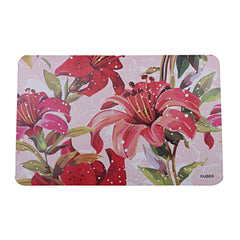 Kuber Industries Flower Design PVC 6 Pieces Dining Table Placemat Set (Pink)-CTKTC29802