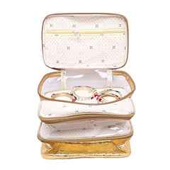 Kuber Industries Laminated Transparent PVC Make Up Kit Cum Jewellery Kit (Silver)-CTKTC21151