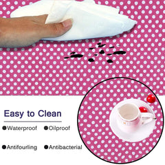 Heart Home Multiuses Dot Print Shelf Liners for Kitchen Shelves, cupboards, Wardrobe, Drawer, 10 Mtr (Pink) 52HH4082