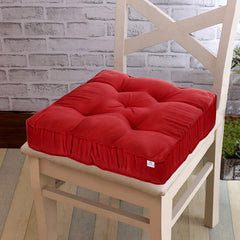 Heart Home Microfiber Square Chair Pad Seat Cushion for Car Pad, Office Chair, Indoor/Outdoor, Dining Living Room, Kitchen-Pack of 3, 18 * 18 Inch (Maroon)