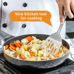 Heart Home Stainless Steel Turners/Slotted Turner/Cooking Turner/for Dosa, Roti, Omlette, Parathas, PavBhaji (Silver)