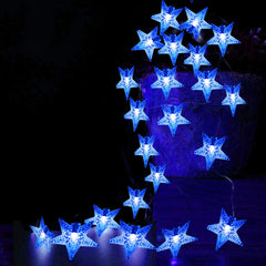 Kuber Industries Diwali Lights | 20 Stars Fairy Lights for Diwali | Christmas | Home Decoration | Indoor & outdoor | Diwali Lights for Decoration | Chota Star | Blue