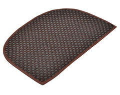 Heart Home D Shape Anti-Slip Durable Rubber Door Mat, Welcome Mat for Entryway,Patio,Garage, Outdoor, 21"x14"- Pack of 3 (Brown)-47HH01297