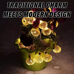 Heart Home Diwali Lights | Diwali String Light For Décor | Lights for Christmas | Lights for Navratri | Lights for Party | Lights for Indoor & Outdoor | Jali Larten String Lights | Golden