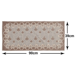 Heart Home Rectangular Floral Print Cotton Table Runner for Dining and Center Table, Wedding, Everyday Use, Dinner Parties, Set of 2 (Cream)-50HH01284