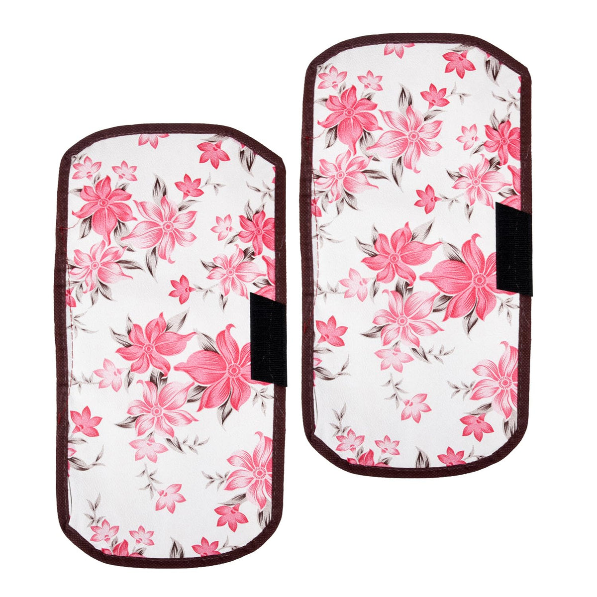 Kuber Industries Fridge Handle Cover | Refrigerator Handle Cover | Fridge Door Handle Protector | Fridge Door Handle Cover | Barik Flower Fridge Handle Cover | 2 Piece Set | Pink