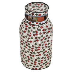 Heart Home PVC Circle Print Waterproof and Dustproof Cylinder Cover for Home & Kitchen (Cream) 52HH3941