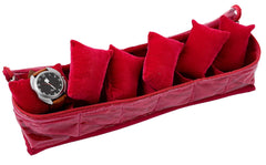 Kuber Industries 2 Pieces Watch Case/Wrist Watch Holder/Watch Organizer/Bracelet Pouch Transparent Top Watch Case With 6 Roll (Pink) -CTKTC39127