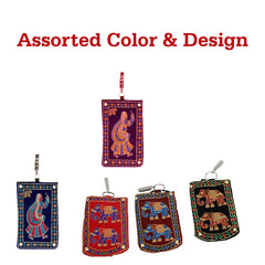 Kuber Industries Embroided Velvet Mobile Cover with Sari Hook, Multicolor (BG0164)