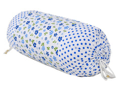 Kuber Industries Flower Printed Cotton Bolster Cover- Set of 4, 16"x32" (Blue & White)-44KM0149