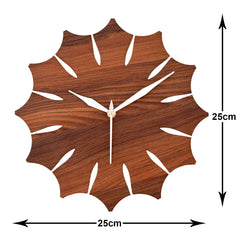 Kuber Industries Designer Home Decorative 10" Wooden Wall Clock (Brown), Standard, (49KM0485)