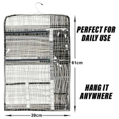 Heart Home Document Holder | PVC Lining Design Document Organizer | Double Sided Document Holder for Home | 7 Small Pocket with 3 Zipper | Gray & Black