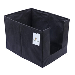 Kuber Industries Non Woven 2 Piece Shirt Stacker Wardrobe Organizer and 1 Piece Small Foldable Storage Organiser Cubes/Boxes (Black) -CTKTC038339