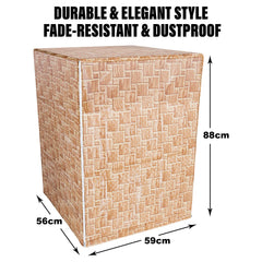 Heart Home Washing Machine Cover | Brick New Check Design Washing Machine Cover | PVC Front Load Washing Machine Cover | Golden