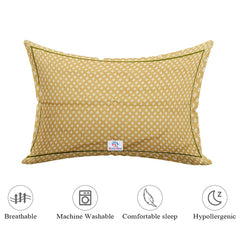 Heart Home Bandhej Print Breathable & Soft Cotton Pillow Cover for Sofa, Couch, Bed, Set of 2 (Sand) 54HH4122.