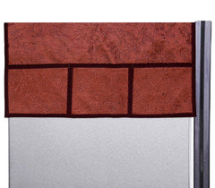 Kuber Industries Flower Design PVC Fridge/Refrigerator Top Cover (Maroon) - CTKTC039617