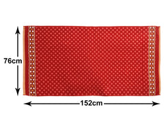 Kuber Industries Dot Printed Super Soft, Fluffy, and Absorbent Cotton Bath Towel, 30"x60" (Red)-50KM01784