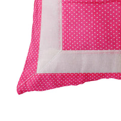 Kuber Industries Cotton Decorative Square Throw Pillow Cover Cushion Covers Pillowcase, Home Decor Decorations for Sofa Couch Bed Chair with Dot Printed 16 x 16 Inch-Set of 4 (Pink)