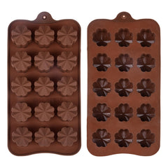 Heart Home Chocolate Mould | Silicone Cookies Mould Cake | Chocolate Cookies Tray | Flower Chocolate Mould Tray | Non-Stick Cookies Moulds | Candy Mold Tray | Pack of 3 | Brown