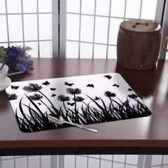 Kuber Industries Butterfly Print Waterproof, Stain Resistant, Washable Refrigerator/Fridge Drawer Mat, Set of 6 (White)