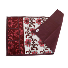 Kuber Industries Flower Print Polyester Fridge/Refrigerator Top Cover (Maroon)-KUBMART15477,Standard